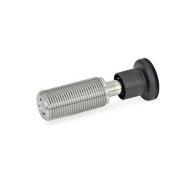 Ganter Norm® - 313-5-A-1-NI Federbolzen, Edelstahl / Kunststoff-Knopf