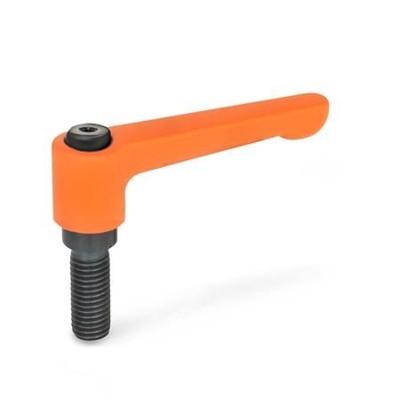 Ganter Norm® - 302-22-M3-10-OS Flache verstellbare Klemmhebel, Zink-Druckguss, Schraube Stahl