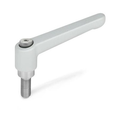 Ganter Norm® - 300.1-45-M6-20-SR Verstellbare Klemmhebel, Zink-Druckguss, Schraube Edelstahl
