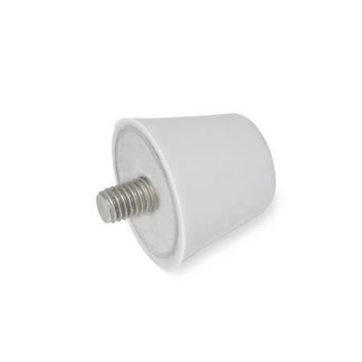Ganter Norm® - 256-50-M10-12-55-GR Silikon-Anschlagpuffer mit Schraube, Edelstahl