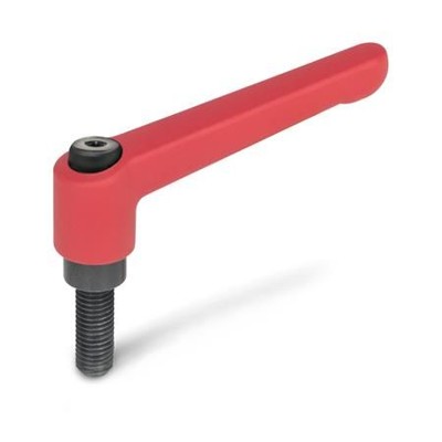 Ganter Norm® - 300-63-M10-63-RS Verstellbare Klemmhebel, Zink-Druckguss, Schraube Stahl brüniert