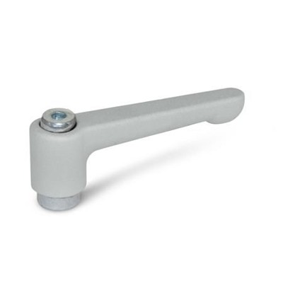 Ganter Norm® - 302.2-22-M4-SR Flache verstellbare Klemmhebel, Zink-Druckguss, Buchse Stahl verzinkt