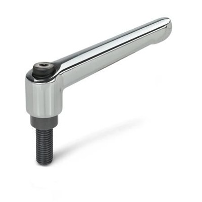 Ganter Norm® - 300-92-M10-16-CR Verstellbare Klemmhebel, Zink-Druckguss, Schraube Stahl brüniert
