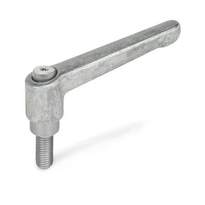 Ganter Norm® - 300.1-45-M5-12-RH Verstellbare Klemmhebel, Zink-Druckguss, Schraube Edelstahl