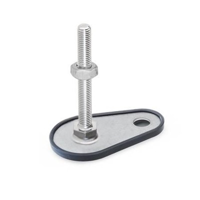 Ganter Norm® - 45-50-M10-100-D1-SK Edelstahl-Stellfüße, A4, mit Befestigungslasche, Tropfenform