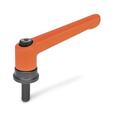 Ganter Norm® - 300.4-63-M6-20-OS Verstellbare Klemmhebel mit Spannkraft-Verstärkung, Schraube Stahl