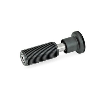 Ganter Norm® - 313-10-A-2-ST Federbolzen, Stahl / Kunststoff-Knopf
