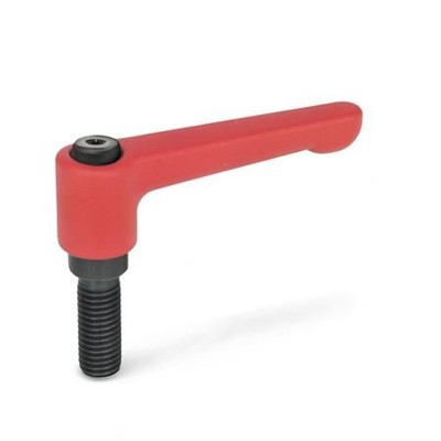 Ganter Norm® - 302-30-M5-50-RS Flache verstellbare Klemmhebel, Zink-Druckguss, Schraube Stahl