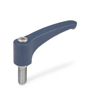 Ganter Norm® - 604.1-63-M8-16-MDB Verstellbare Klemmhebel, detektierbar, FDA-konformer Kunststoff, Schraube Edelst