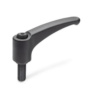 Ganter Norm® - 604-95-M12-32-SG Verstellbare Klemmhebel, Kunststoff, Schraube Stahl