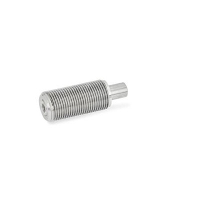 Ganter Norm® - 313-6-D-2-NI Federbolzen, Edelstahl / Kunststoff-Knopf