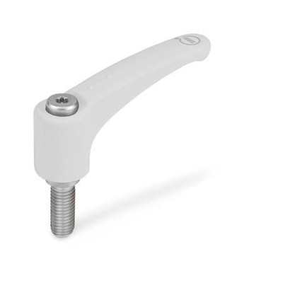 Ganter Norm® - 604.1-63-M8-25-WSA Verstellbare Klemmhebel, aus antibakteriellem Kunststoff, Schraube Edelstahl