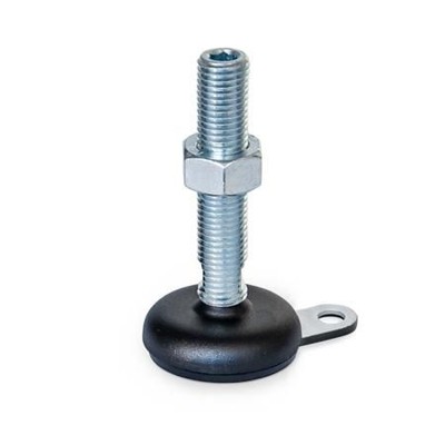 Ganter Norm® - 32-60-M16-125-A5-UK Stellfüße, Stahlblech, mit Gummiauflage, mit Befestigungslasche
