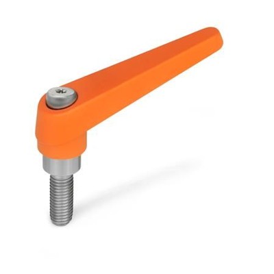 Ganter Norm® - 101.1-14-M5-50-OS Verstellbare Klemmhebel, Zink-Druckguss, Schraube Edelstahl