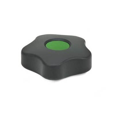 Ganter Norm® - 5331-50-M8-B-DGN Sterngriffe, Abdeckkappe farbig