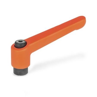 Ganter Norm® - 300-30-B6-OS Verstellbare Klemmhebel, Zink-Druckguss, Buchse Stahl brüniert