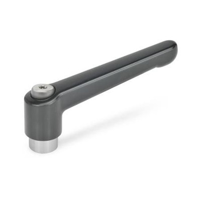 Ganter Norm® - 300.1-45-M5-SZ Verstellbare Klemmhebel, Zink-Druckguss, Buchse Edelstahl