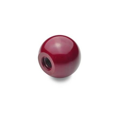 Ganter Norm® - 319-KU-32-M6-C-RT Kugelknöpfe, Kunststoff, rot