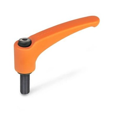 Ganter Norm® - 602-63-M6-32-OS Verstellbare Klemmhebel, Zink-Druckguss, Schraube Stahl