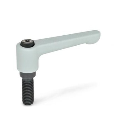 Ganter Norm® - 302-22-M4-32-SR Flache verstellbare Klemmhebel, Zink-Druckguss, Schraube Stahl