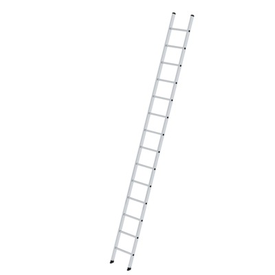 MUNK Günzburger Steigtechnik - Anlegeleiter 14 Sprossen, Aluminium, L 4170mm, B 420mm, AH 5300mm