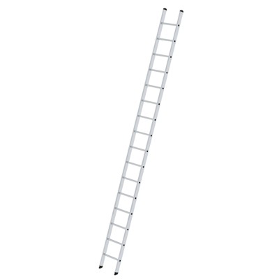 MUNK Günzburger Steigtechnik - Anlegeleiter 16 Sprossen, Aluminium, L 4740mm, B 420mm, AH 5800mm