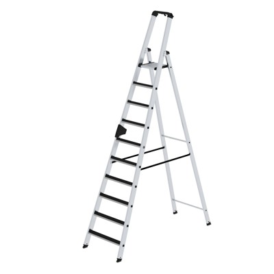MUNK Günzburger Steigtechnik - Stehleiter clicp-step 10 Stufen, Aluminium einseitig begehbar, H3000mm B680mm