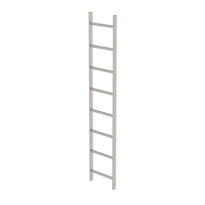 MUNK Günzburger Steigtechnik - Schachtleiter gebeizt 8Sp, B innen 400 außen 440mm, L 2240mm