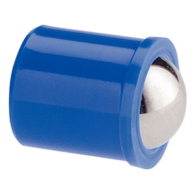 HALDER - Federndes Druckstück, glatte Ausführung, mit Bund und Kugel/Hülse aus Thermoplast, Kugel aus rostfreiem Stahl, Standard-Federkraft 22080.0408