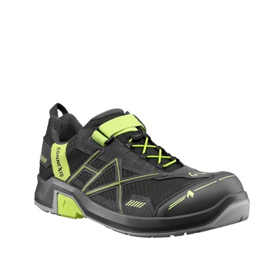 Haix - Sicherheitshalbschuh CONNEXIS Safety T S1 low grey-citrus, S1, grau/grün, Größe UK 6.5 / EU 40