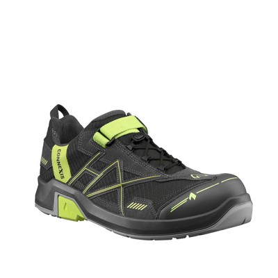 Haix - Sicherheitshalbschuh CONNEXIS Safety T S1P low grey-citrus, S1P, grau/grün, Größe UK 10.5 / EU 45