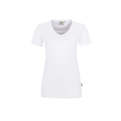 HAKRO - Damen V-Shirt Mikralinar® 181, weiß, Größe XS
