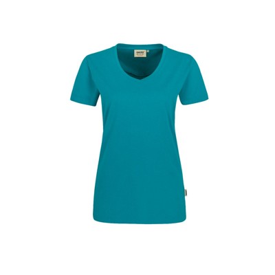 HAKRO - Damen V-Shirt Mikralinar® 181, smaragd, Größe S
