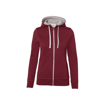 HAKRO - Damen Kapuzenjacke Bonded 255, weinrot/silber, Größe L