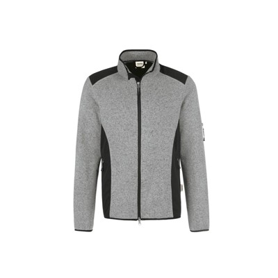 HAKRO - Strickfleecejacke Dawson 836, grau meliert, Größe S