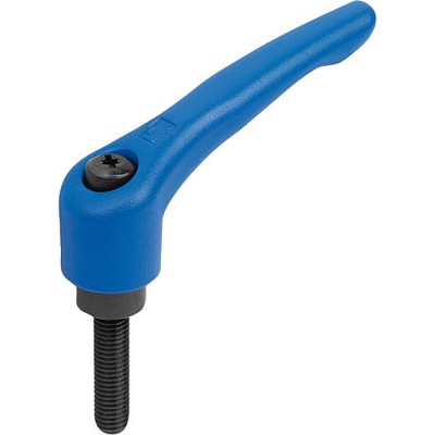 KIPP - KLEMMHEBEL GR.5 M12X45, STAHL BLAU RAL5017 STRUKTURMATT, KOMP:STAHL BRÜNIERT