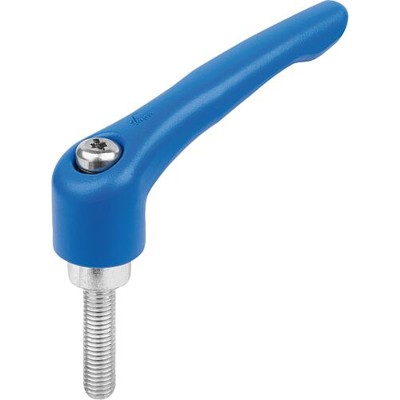 KIPP - KLEMMHEBEL GR.4 M12X50, ZINK BLAU RAL5017 STRUKTURMATT, KOMP:STAHL BLAU-PASSIVIERT