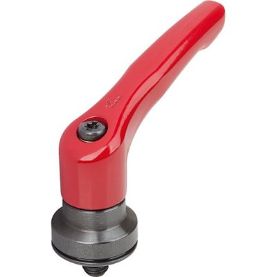 KIPP - KLEMMHEBEL MIT SPANNKRAFTVERSTÄRKER GR.2 M08X10, ZINK ROT RAL3003 KUNSTSTOFFBESCHICHTET, KOMP:STAHL