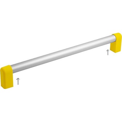KIPP - ROHRGRIFF, A=500, L=535, D=6, H=77,5, ALUMINIUM NATUR ELOXIERT, KOMP:THERMOPLAST GELB RAL1021