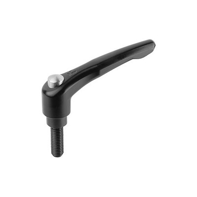 KIPP - KLEMMHEBEL MIT SCHUTZKAPPE GR.3 M08X15, ZINK SCHWARZ RAL9005 SEIDENMATT, KOMP:STAHL BRÜNIERT