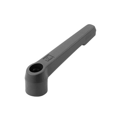 KIPP - KLEMMHEBEL UNVERSTELLBAR GR.5, PASSBOHRUNG, 16H9, KUNSTSTOFF SCHWARZGRAU RAL7021, KOMP:STAHL