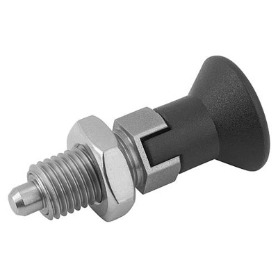 KIPP - ARRETIERBOLZEN GR.2 D1=M12X1,5, D=6, FORM:D M.RASTNUT, M.KONTERMUTTER, EDELSTAHL 1.4404 BLANK,