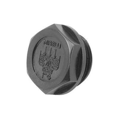 KIPP - VERSCHLUSSSCHRAUBE FORM:A MIT EINFÜLLSYMBOL OHNE ENTLÜFTUNG, D=34, G3/4, SW=30, THERMOPLAST SCHWARZ