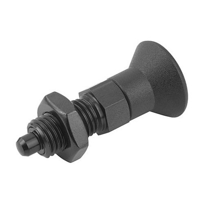 KIPP - ARRETIERBOLZEN MIT MARKIERUNGSRING GR.3 D1=M16X1,5, D=8, FORM:B OHNE RASTNUT MIT KONTERMUTTER, STAHL GEHÄRTET,