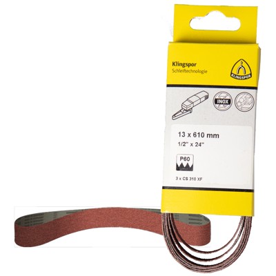 KLINGSPOR - CS 310 XF Bänder, 13 x 457mm Korn 40 F4G, SB-verpackt im Reiter, 3 Stück