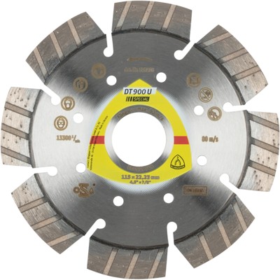 KLINGSPOR - Diamanttrennscheibe DT 900 U, 115 x 2,4 x 22,23mm 8 Segmente 33 x 2,4 x 12mm, Standard Turbo