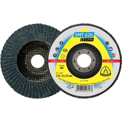 KLINGSPOR - Schleifmopteller SMT 626, 180 x 22,23mm Korn 36 gewölbt, 1 Stück