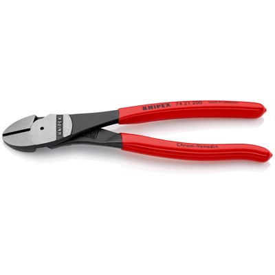 KNIPEX® - Kraft-Seitenschneider 74 21 200 poliert kunststoffüberzogen 12° 200mm