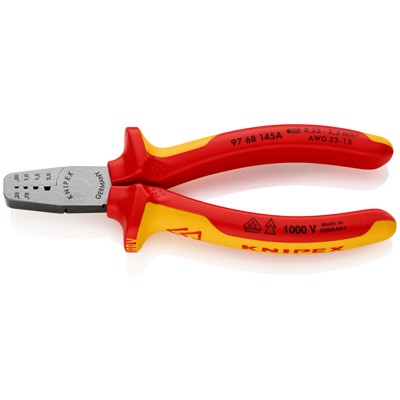 KNIPEX® - Crimpzange 97 68 145 A poliert Mehrkomponenten VDE 0,25-2,5mm² 145mm