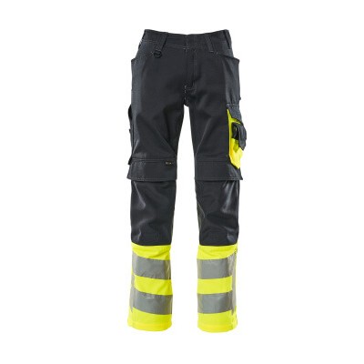 MASCOT® - Leeds Hose mit Knietaschen SAFE SUPREME, Schwarzblau/hi-vis Gelb, Größe 82C46